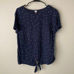 Navy and White Polka Dot Old Navy Tee